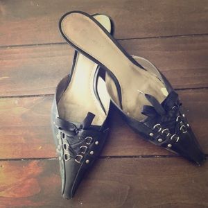 BCBG Girls kitten heel slides